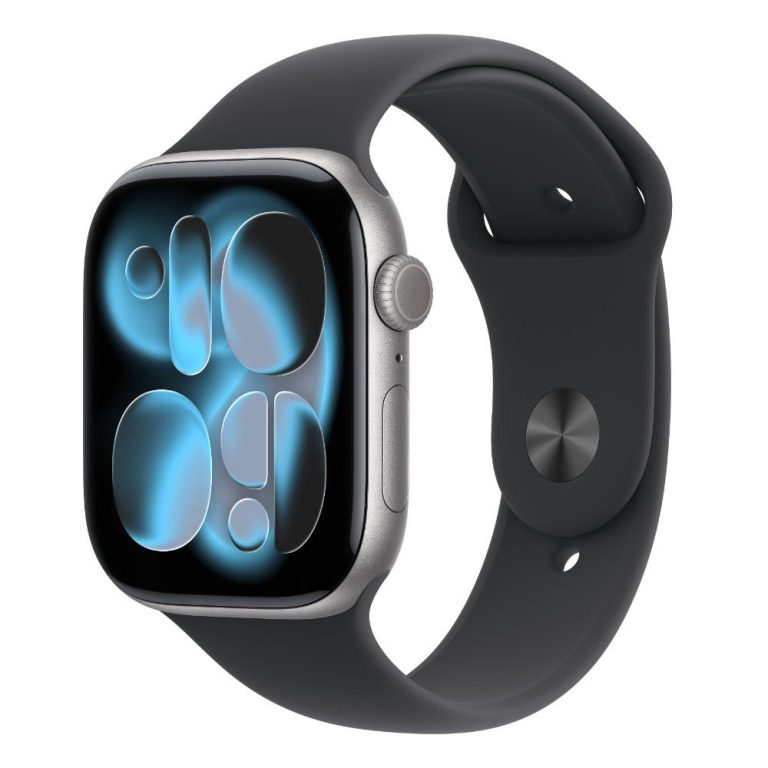 Apple Watch Series 11 GPS 46mm Space Grey Aluminium Case Black Sport Band – M/L Strap Size