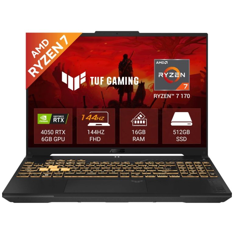 Asus TUF A16 Gaming Laptop WQXGA Display/ -NVIDIA GeForce RTX 4050 Graphics/ Windows 11/ MS-Office) FA607NUQ-RL047WS