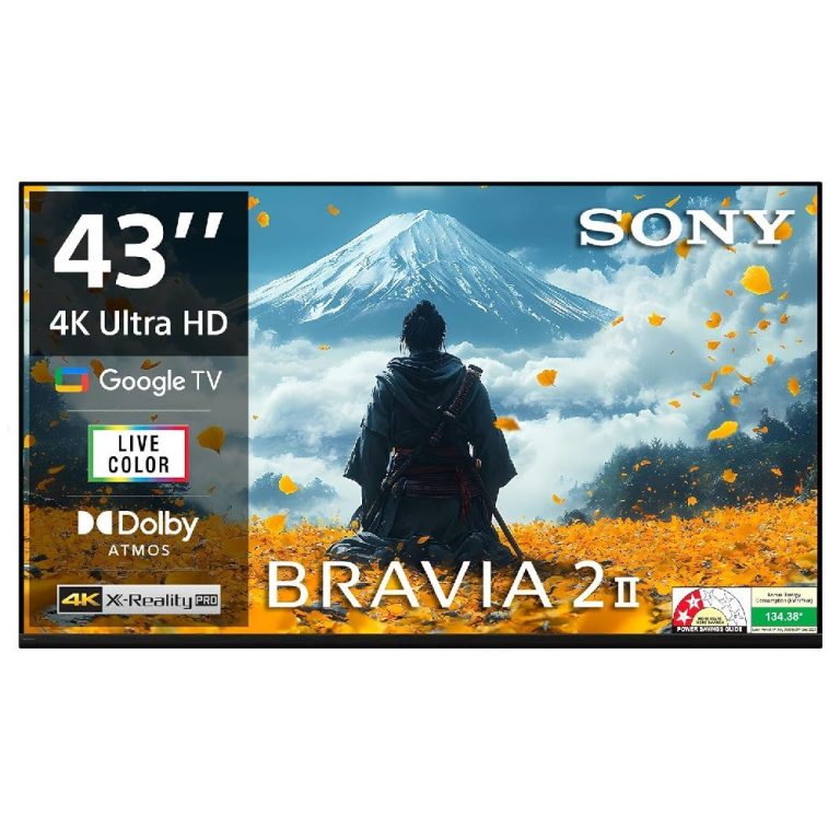 Sony BRAVIA 2M2 Series 4K Ultra HD LED Google TV – 4K Processor X1, HDR10/HLG, Dolby™ Atmos, ALLM, Chromecast Built-In, K-43S22BM2