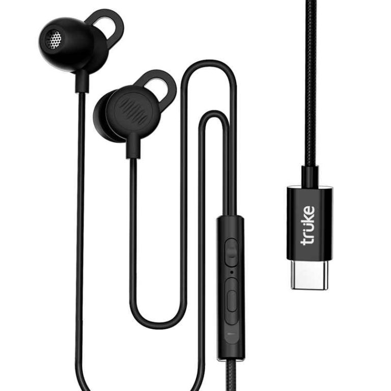 Truke Bass S2 Sleeping Earphone 100 percent Silicone Tip Type C Mic Multifunctional Keys Black