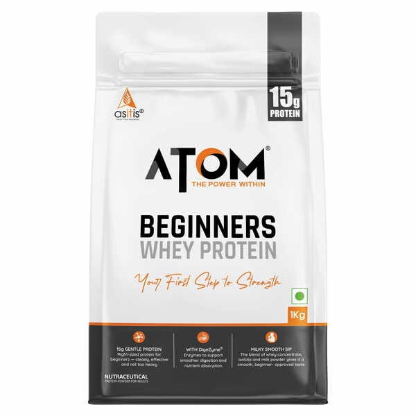 AS-IT-IS ATOM Beginners Whey Protein 1kg | Accelerates Muscle-building | Increases Body Strength | Choco Hazel fusion