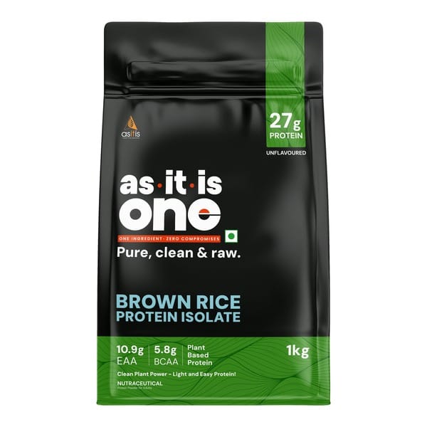 AS-IT-IS One Brown Rice Protein – Clean Single Ingredient, Unflavoured, 1kg, Easy to Digest, Supports Muscle Recovery & Growth, Ideal for adults of all ages