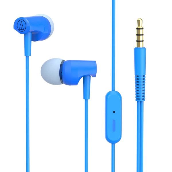 Audio Technica SonicFuel ATH CLR100iS BL Wired Headset with Mic (Blue)