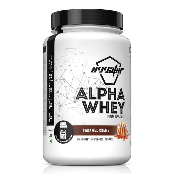 Avvatar Alpha Whey | 1 Kg | Caramel Crème Flavour