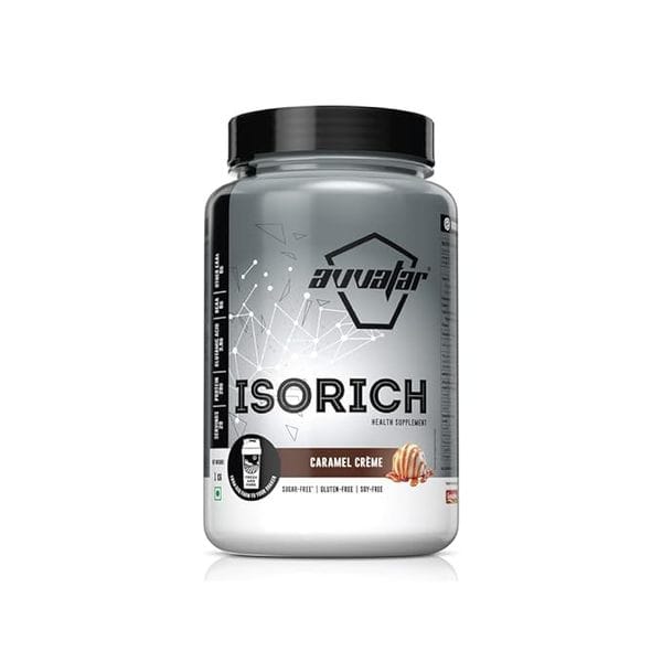 Avvatar Isorich Whey Protein | 1Kg | Caramel Cream Flavour | 28G Protein | 29 Servings | Isolate