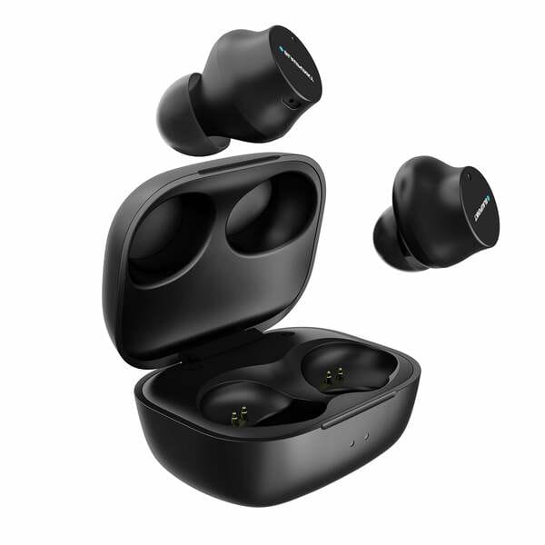 Blaupunkt BTW25 Bluetooth Truly Wireless In Ear Earbuds with Deep Bass I 20 Hrs Playtime* I Built in Mic I TurboVolt Charging I IPX5 Sweat Resistant (Black)