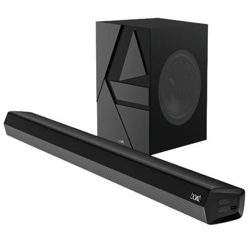 boAt Aavante Bar Quake | 160W RMS boAt Signature Sound, 2.1 Channel Soundbar with Wired Subwoofer, Entertainment EQ Modes, Bluetooth v5.3, USB, AUX, HDMI (ARC)