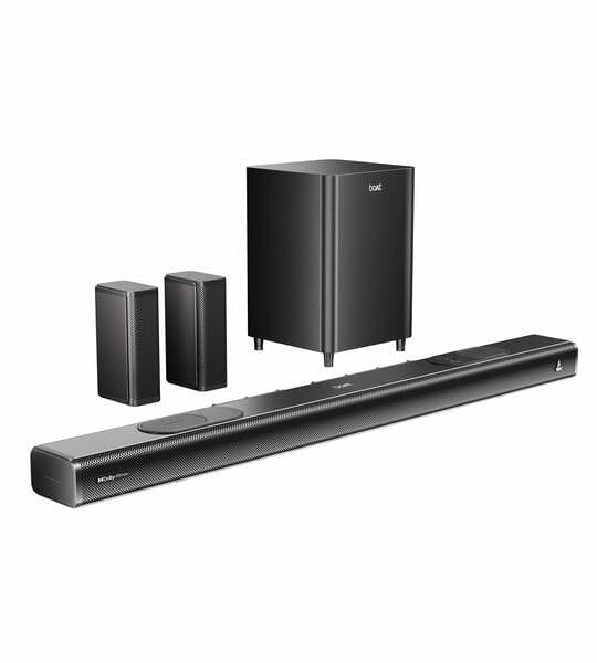 boAt Aavante Prime 7.1.4 7050DA | 700W RMS Soundbar with Dolby Atmos, Wired Subwoofers & Wireless Satellites (Premium Black)