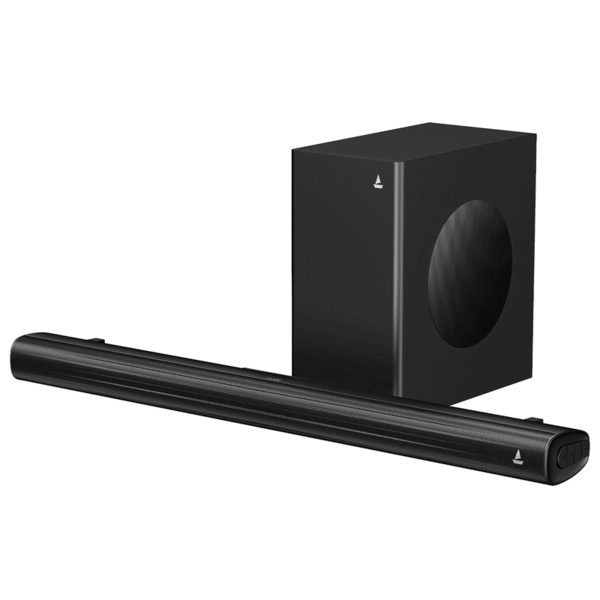 boAt Aavante Quake Plus 200W Bluetooth Soundbar, 2.1 Channel with Wired Subwoofer, Multi-Connectivity, Wall Mountable (Black)