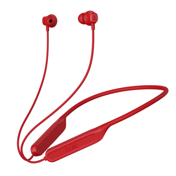 boAt Rockerz 378 | Wireless Bluetooth Earphones with Spatial Bionic Sound tuned by THX, 10mm Drivers, 25HRS of Nonstop PlaybackVibrant Red