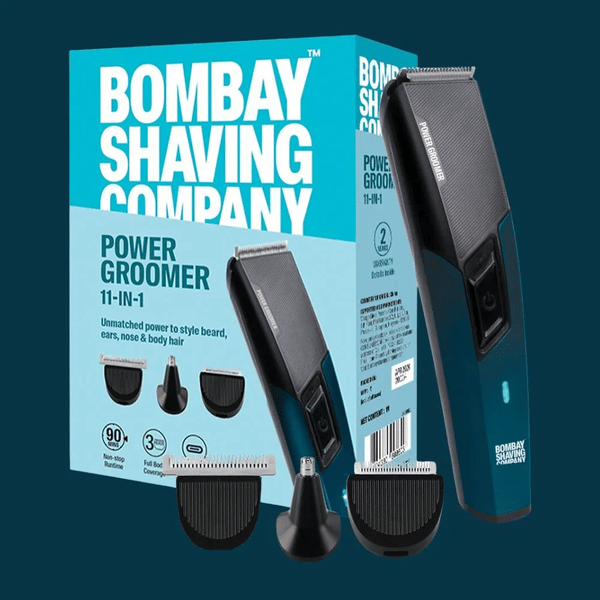 Bombay Shaving Company 11 in 1 Trimmer Men | All in One Full Body Trimmer for Men | 90 Min Charge time | 90 mins run time | Hair, Ear, Beard, Body, Nose Trimmer for Men | Type C charging | Power Groomer