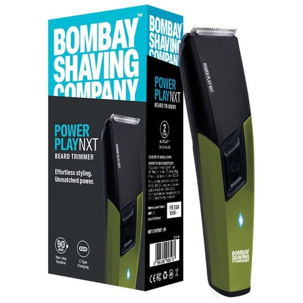 Bombay Shaving Company Power Play Next Trimmer, Type C Charging, Long Battery Life, 6 Length Attachments | Trimmer For Men (Green)