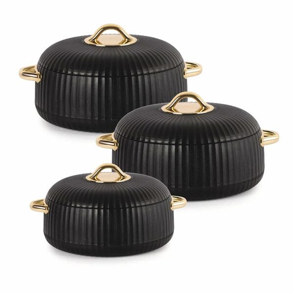 Cello Aurum Casseroles Set of 3-Black (2x1000ml, 1x1500ml)