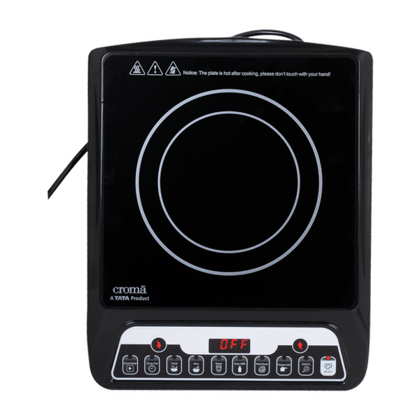Croma 1200 W Induction Cooktop With 7 Preset Menus 1 Year Warranty (Black) – A Tata Product