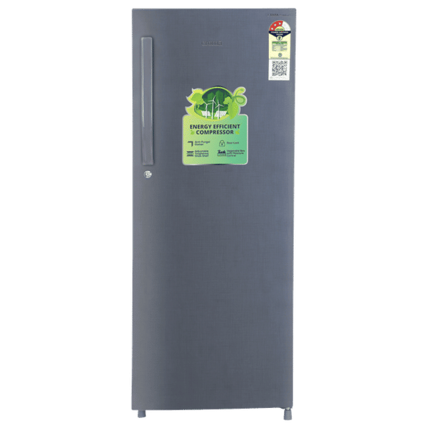 Croma 215 Litres 3 Star Direct Cool Single Door Refrigerator With Anti Fungal Gasket (Criss Cross Metallic Grey) 1 Year Warranty- A Tata Product