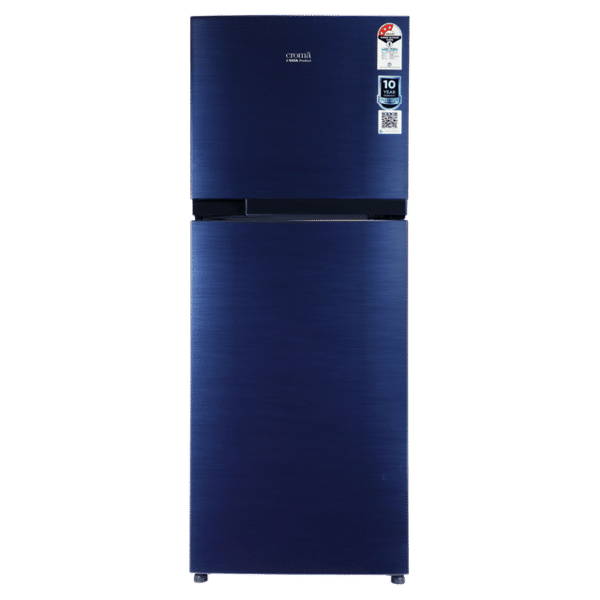 Croma 241 Litres 3 Star Frost Free Double Door Refrigerator with Inverter Technology (2025 Model, Blue) A Tata Product