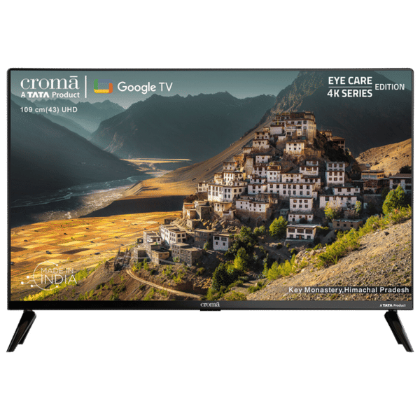 Croma 43 inch 4K Ultra HD LED Google TV with Bezel Less Display – A TATA Product