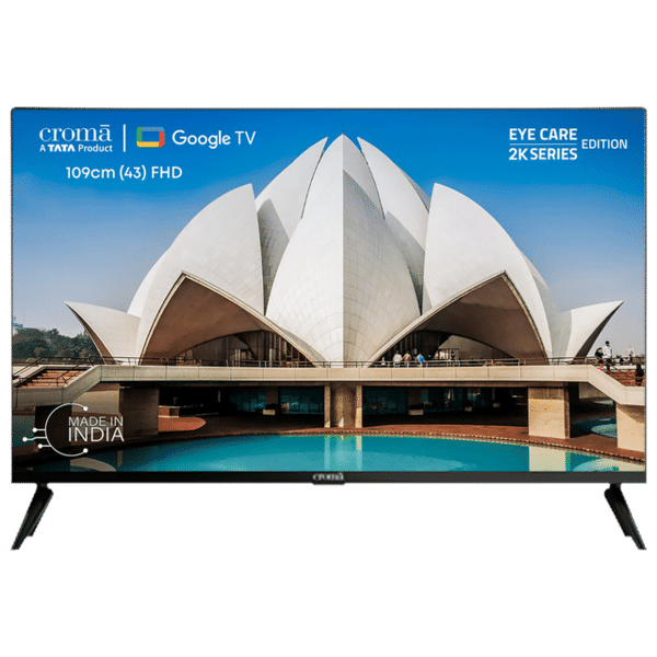 Croma 43 inch Full HD LED Smart Google TV with Bezel Less Display – A TATA Product