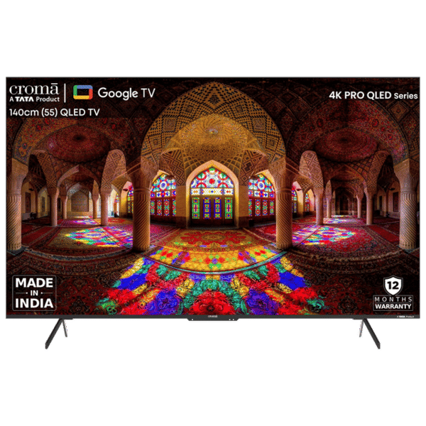 Croma 55 inch QLED 4K Ultra HD Google TV with Dolby Vision & Dolby Atmos – A TATA Product