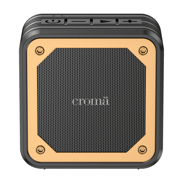 Croma 8W Portable Bluetooth Speaker (IPX5 Water Resistant, Built in Mic, Mono Channel, Black) – A Tata Product