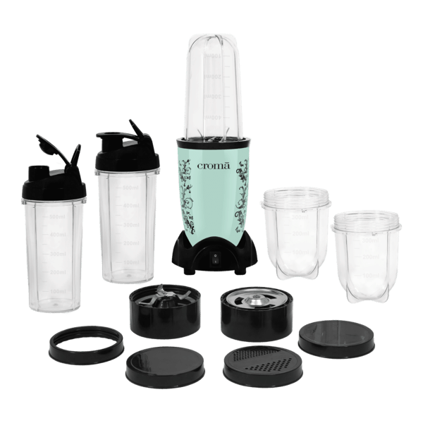 Croma Personal 400 Watt 5 Jars Blender (Overload Protection, Teal Green) With 2 Years Warranty – A Tata Product