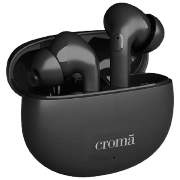 Croma TWS Earbuds with Environmental Noise Cancellation (IPX4 Water Resistant, 13mm Driver, Black)