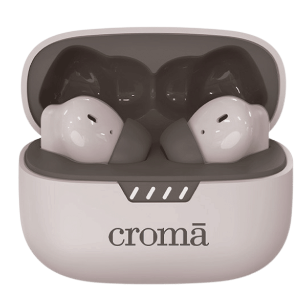 Croma TWS Earbuds with Hybrid Active Noise Cancellation (IPX4 Water & Sweat Resistant, 10mm Driver, Biege) – A Tata Product