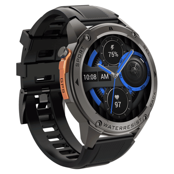 Croma Velocity X1 Smartwatch with Dual Band GPS (36.3mm AMOLED Display, 50M Water Resistant, Black Strap) – A Tata Product