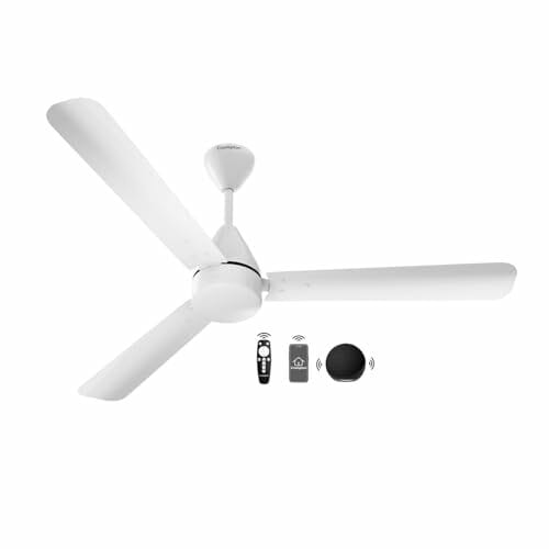 Crompton Energion Hyperjet Smart 1200mm BLDC Ceiling Fan | Wi-Fi, Bluetooth & Remote | Alexa & Ok Google | BEE 5 Star Energy Rated | High Air Delivery | 2 Year Manufacturer Warranty | Opal White