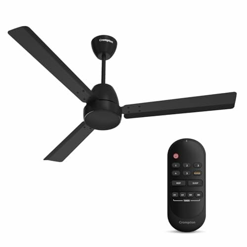 Crompton Energion Nucleoid 1200mm BLDC Ceiling Fan | Remote Control | BEE 5 Star Energy Rated | High Air Delivery | 4 Years Manufacturer Warranty | Matte Black