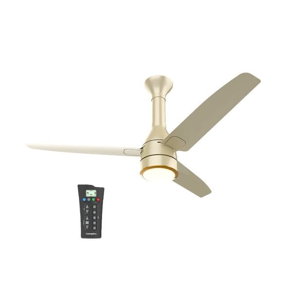 Crompton Energion Roverr Underlight 1200mm BLDC Ceiling Fan | Light Dimming Feature | Remote Control (Champagne Gold)