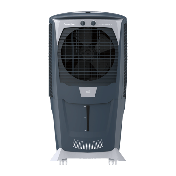 Crompton Ozone Desert Air Cooler- 55L Everlast Pump, Auto Fill, 4-Way Air Deflection and Honeycomb pads Grey & white
