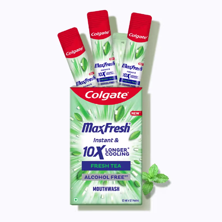 Colgate MaxFresh Mouthwash Sachet Stick, Antibacterial, 0% Alcohol, Travel/Daily Freshness