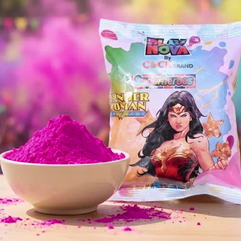 Playnova Superheroes Wonder Women Holi Gulal | Pink | Cock