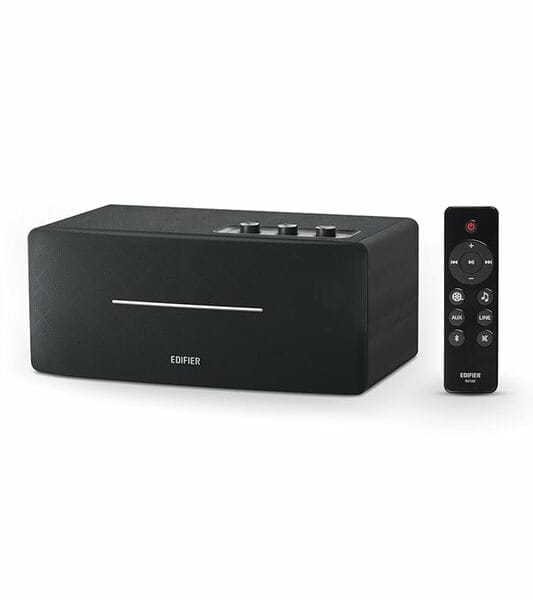 Edifier D12 Tabletop Speaker – Integrated Desktop Stereo Bluetooth Speaker – Wireless Computer Speaker for Desktop Use- 70 Watts RMS with Subwoofer Line Out – Wooden Enclosure