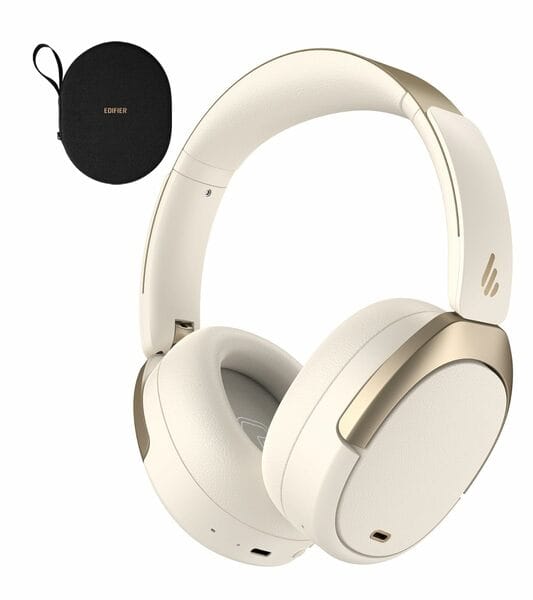Edifier WH950NB Hybrid Active Noise Cancelling Headphones -Over-Ear Bluetooth V5.3 Headphones – Ivory (Ivory)