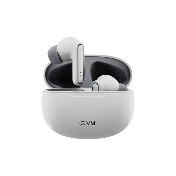 EVM Enbuds Air True Wireless Earbuds, Bluetooth 5.3, ANC Support, 20-Hour Playtime, Noise-Free Audio, Lightweight & Premium Design – 1 Year Warranty (EVM-TWS-K13)