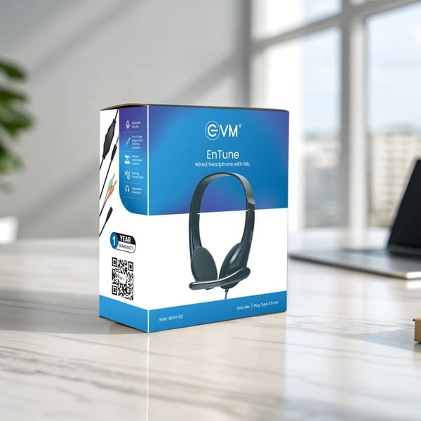EVM ENTUNE WDH-02 OFFICE USE WIRED HEADPHONE (1 YEAR)