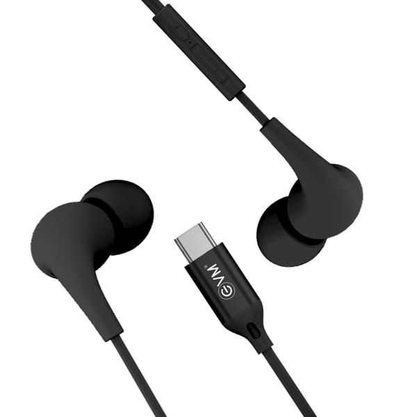 EVM EVM-HF-01 Wired Earphone with Type-C Jack, HD Microphone and Tangle-free Cable Wired (Black, In the Ear)