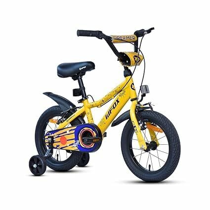 FIREFOX Dreamer 14T Single Speed Bicycle for Kids | Yellow | Rigid | V Brake | High Strength Steel Frame: 21Cm | Non Toxic Paint | Ideal Rider Height: 90-105cm | 98% Pre-Assembled