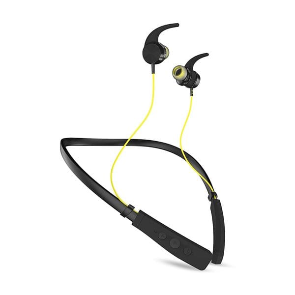 Foxin FoxBeat 131 Wireless in Ear Bluetooth Neckband | with up to 22 Hrs Play time | Seamless connectivity BT V5.0 | Magnetic Metal Earbuds (Blazing Yellow)