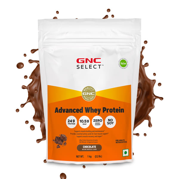 GNC Select Advanced Whey Protein, 1 kg (2.2 lb), Chocolate