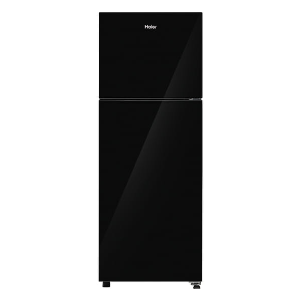 Haier 240 L, 2 Star, Black Glass Finish Top Mounted Frost Free Refrigerator HRF-2902EKG