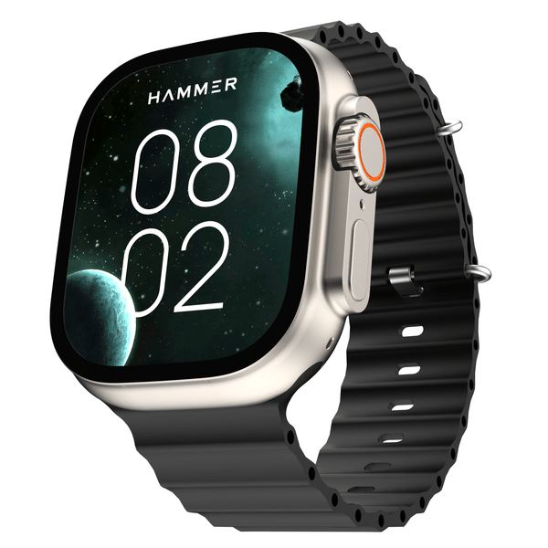 Hammer Active 2.0 Ultra with 1.95 inches Biggest Display Bluetooth Calling Smartwatch Black