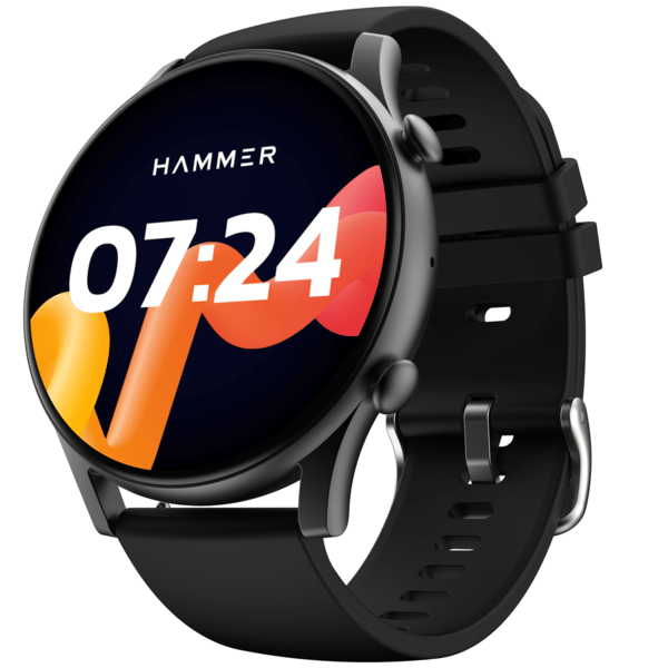 Hammer Glide 1.43″ Amoled Round Dial Smart Watch With Bluetooth Calling Black
