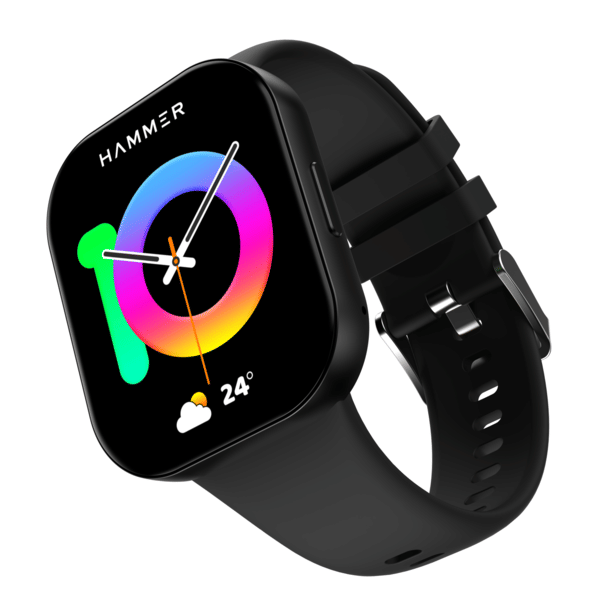 Hammer Robust 1.96″ Amoled Display Smartwatch With Bluetooth Calling Black