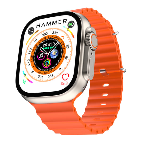 Hammer Ultra Classic with 2.01″ Largest Display Bluetooth Calling Smartwatch Orange