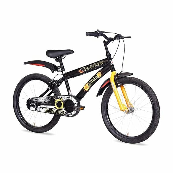 Hero Blast 20T Kids Cycle with mudgaurds | Black | Easy Self assembly | Cycle for age 7 to 10 years boys and girls 12 Inches, Rigid