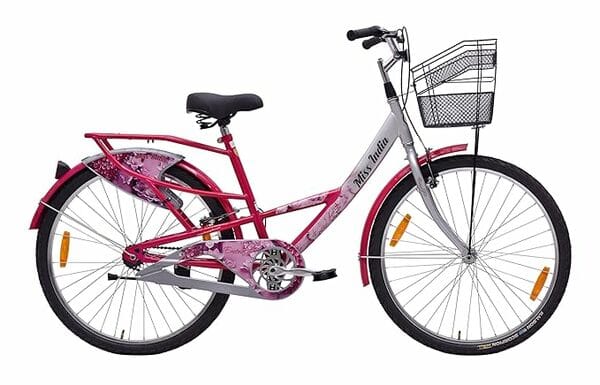 Hero Emerald 26T Bicycle for Girls/Womens with Front Basket and Inbuilt Carrier | Rigid Fork | 18 Inch Frame | Single Speed