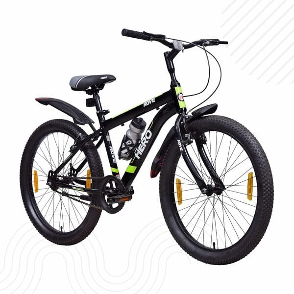 HERO ROVE 24 T Mountain Cycle (Single Speed, Black, Green, Rigid)